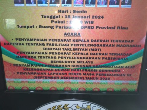 Tatib DPRD Riau Masih Berlaku, Kursi Kosong Warnai Sidang Paripurna