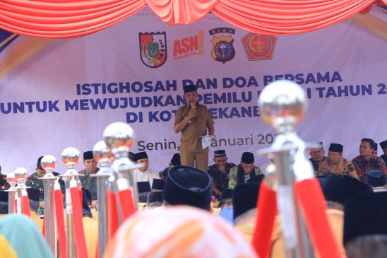 Gelar Doa Istagasah, Pj Wako Pekanbaru Imbau Jangan Terpengaruh Hoaks dan Politik Uang