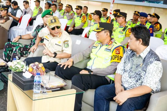 PJ Bupati Muba Hadir Gelar Apel dan Cek Kesiapan Personel Pengamanan TPS Pemilu 2024