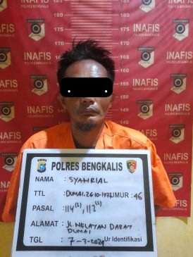 Polres Bengkalis Amankan Kurir 2,6 Kg Sabu