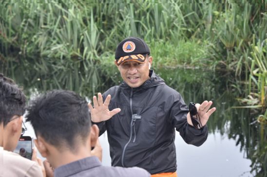 Pasca Banjir, Wabup Bagus Santoso Cek Normalisasi Aliran Sungai Siak Kecil