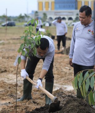 Raker Komwil 1 APEKSI 2024, Puluhan Bibit Pohon Ditanam di Perkantoran Wako Pekanbaru