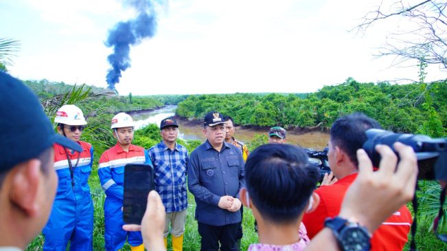 Pj Bupati Muba Bersama Sekretaris Daerah Tinjau Langsung Ilegal Drilling