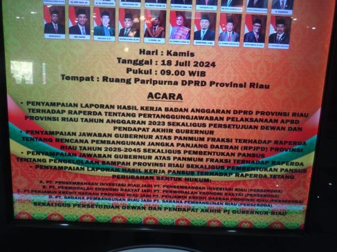 Rapat Paripurna DPRD Riau Batal Digelar