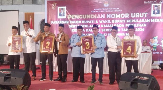 Ini Nomor Urut 4 Paslon di Pilkada Kepulauan Meranti 2024