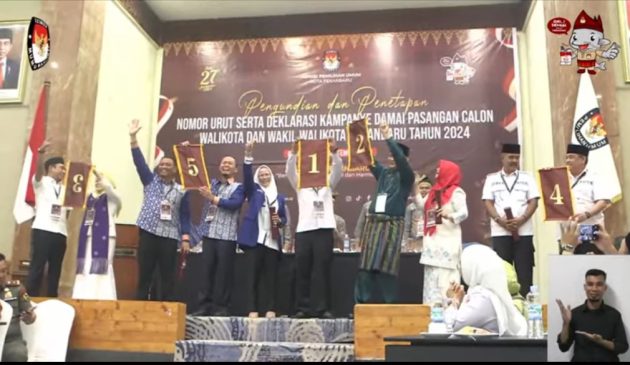 Pengundian Usai, Ini Nomor Urut Paslon di Pilkada Pekanbaru 2024