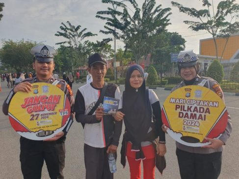 Polresta Pekanbaru Sosialisasi Pilkada Damai di CFD