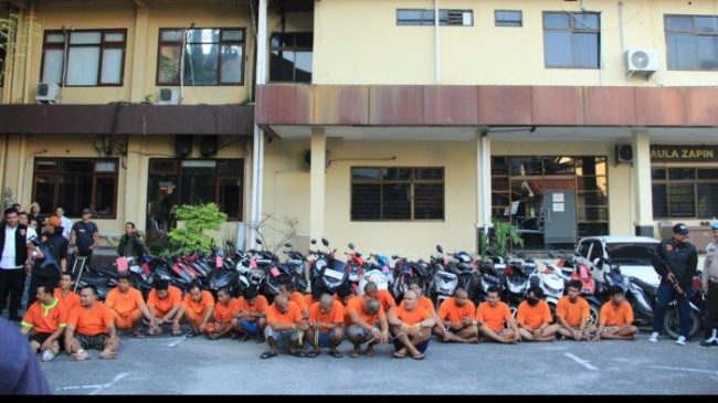 Polresta Pekanbaru Tangkap 22 Tersangka Pencurian Kendaraan Bermotor