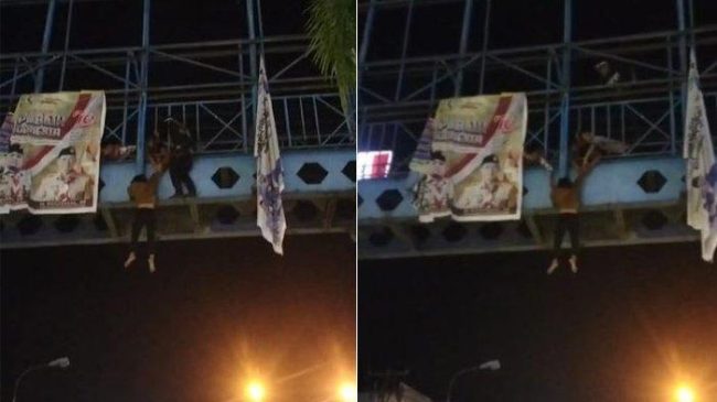 Heboh, Seorang Perempuan Tergantung di Jembatan Pangkalan Kerinci