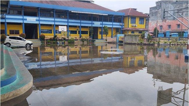 Banjir di Bangko Rohil, Pemkab Keluarkan Maklumat Meliburkan Sekolah