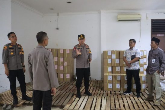 Kapolres Pelalawan Pastikan Keamanan Gudang Logistik Pilkada
