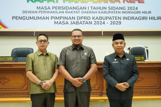 DPRD Inhil Umumkan Pimpinan Defenitif Periode 2024-2029