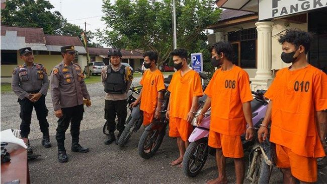 Polsek Pangkalan Kuras Ringkus 3 Pelaku Curanmor di 6 TKP