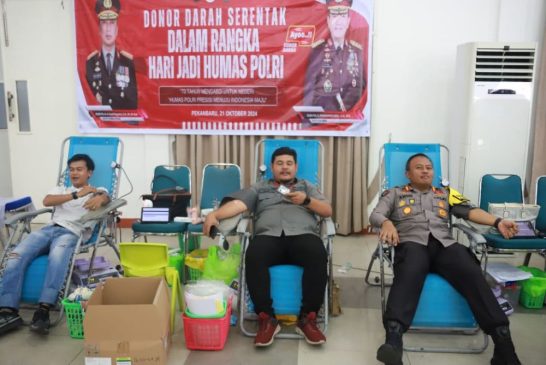 Rayakan HUT Ke-73 Divisi Humas Polri, Polda Riau Gelar Donor Darah