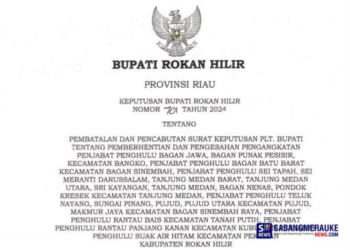 Baru Dilantik Sebulan Lalu, Bupati Rohil Batalkan Pengangkatan 19 Pjs Penghulu