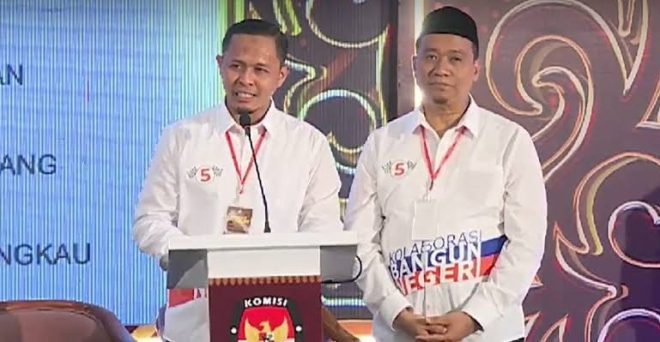 Agung-Markarius Klaim Menangi Pilwako Pekanbaru 2024