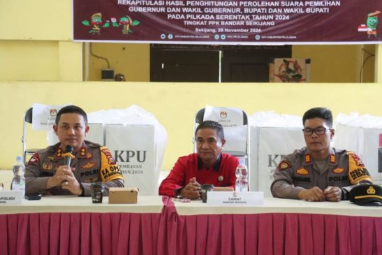 Polres Pelalawan Pantau Rapat Pleno PPK