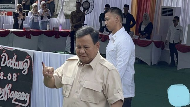 Prabowo Gunakan Hak Suara, Nyoblos Pilgub Jabar di TPS 08 Bogor