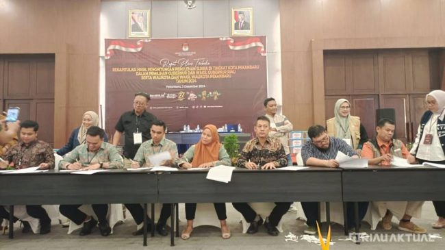 KPU Tetapkan Agung Nugroho – Markarius Anwar Pemenang Pilkada Pekanbaru