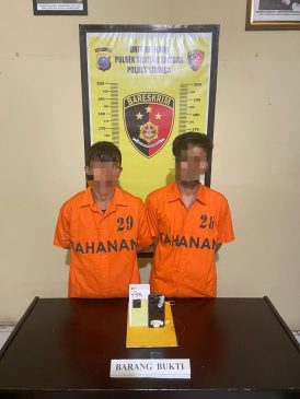 Kurang dari 24 Jam, Tim Reskrim Polsek Sibolga Sambas Tangkap 2 Pelaku Pencurian HP