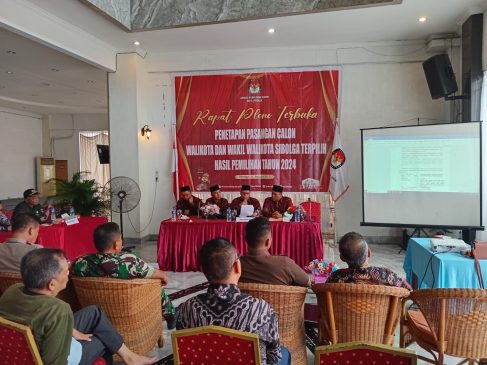 KPU Sibolga Selenggarakan Rapat Pleno Penetapan Paslon Walikota dan Wakil Walikota Sibolga
