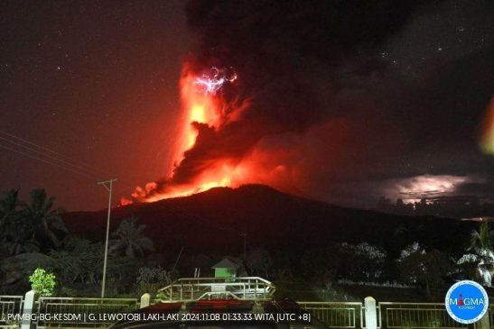 Gunung Lewotobi Laki-laki Meletus