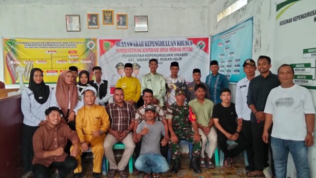 Tingkatkan Ekonomi Masyarakat, Kepenghuluan Sinaboi Besar Sukses Gelar Musdesus Pembentukan Koperasi Desa Merah Putih
