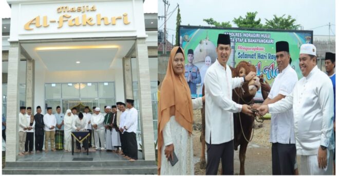 Kapolres Inhu AKBP Fahrian Saleh Siregar Resmikan Mesjid Al-Fakhri di Momen Idul Adha 1446 H