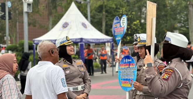 Ditlantas Polda Riau Gelar Kampanye Keselamatan Berlalu Lintas di CFD