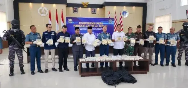 TNI AL Dumai Gagalkan Penyelundupan Sabu 48,54 Kg dari Malaysia