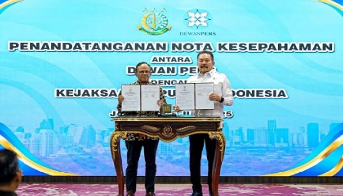 Kejagung dan Dewan Pers Teken MoU, Perkuat Perlindungan Pers dan Penegakan Hukum