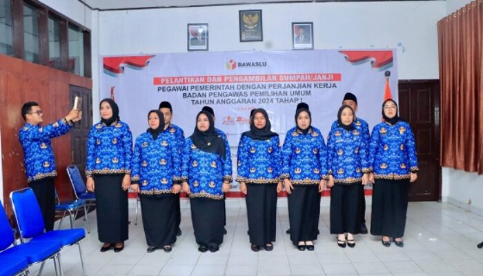 Dilantik Serentak Nasional, Ketua Bawaslu Kampar Komitmen Wujudkan Pemilu Adil dengan Bantuan PPPK