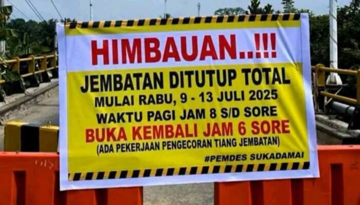Jembatan Sei Rokan Rohul Ditutup Total, PUPR Riau Buka Akses di Jam Tertentu