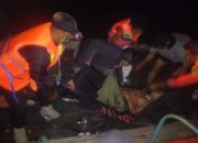 Korban Laka Laut di Perairan Sungai Dusun Dievakuasi BPBD Inhil, Tangan Pemuda Terluka Parah Tergilas Pompong