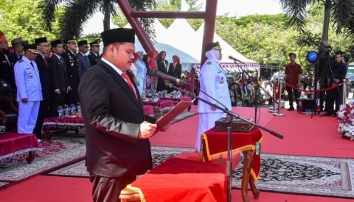 Ketua DPRD Septian Nugraha Bacakan Teks Proklamasi, Kobarkan Semangat Kemerdekaan di Bengkalis