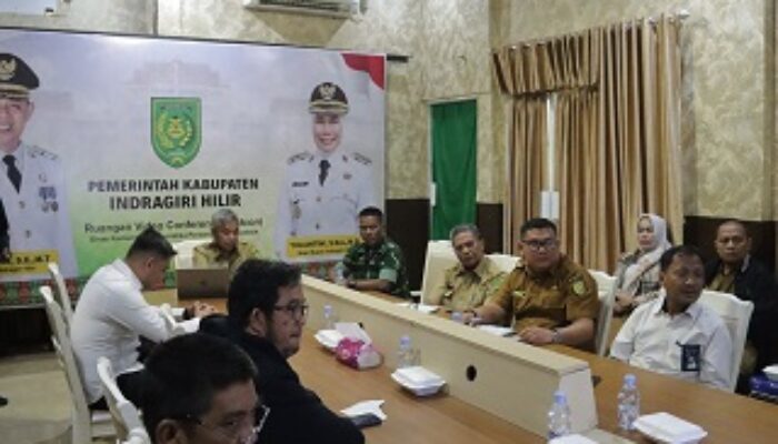Pemkab Inhil Cari Solusi Inflasi dan Potensi Ekonomi Halal Lewat Vidcon Kemendagri