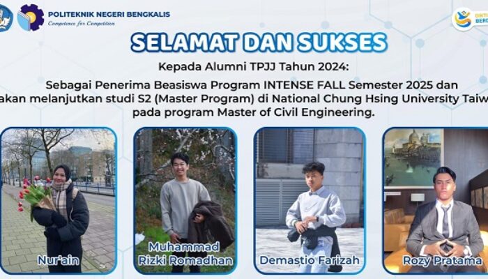 Empat Alumni Polbeng Lolos Beasiswa INTENSE Taiwan, Lanjut S2 Teknik Sipil