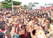 Pimpin Apel HUT Pramuka ke-64, Bupati Kasmarni: Pramuka Pilar Ketahanan Bangsa Menuju Indonesia Emas 2045