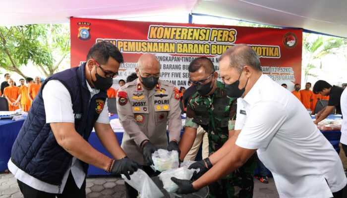 Polda Riau Musnahkan Narkoba Senilai Rp123,7 Miliar, Selamatkan 6,6 Juta Jiwa