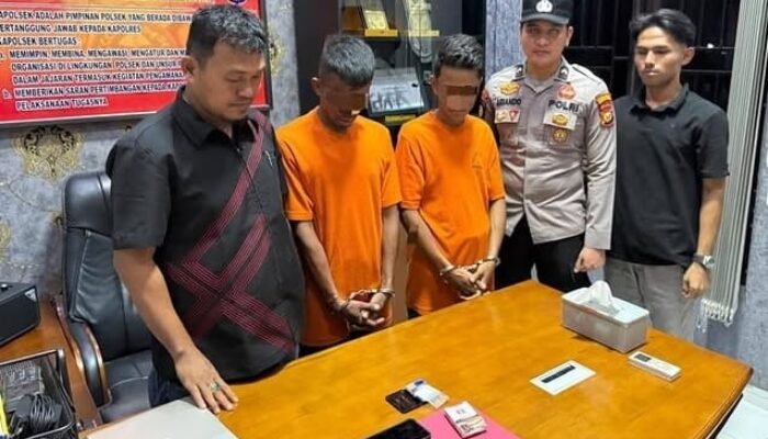 Polsek Bonai Darussalam Ringkus Dua Pengedar Narkoba di Kebun Sawit