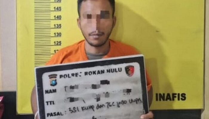 Polres Rohul Amankan Pria Penganiaya Anak di Bawah Umur, Korban Alami Luka Serius di Dagu