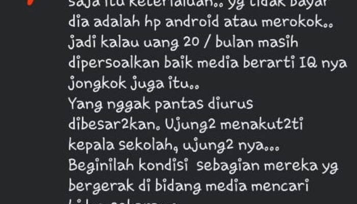 Diduga Oknum ASN Dinas Pendidikan Tanah Datar Hina Profesi Wartawan