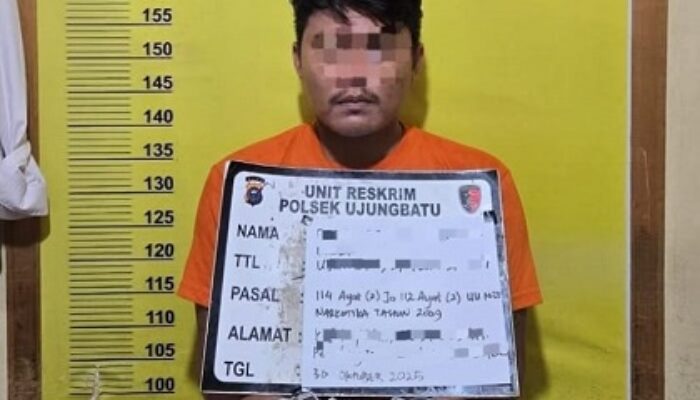 Polsek Ujung Batu Ringkus Pengedar Sabu di Rumah Kontrakan, Amankan 7,5 Gram Barang Bukti