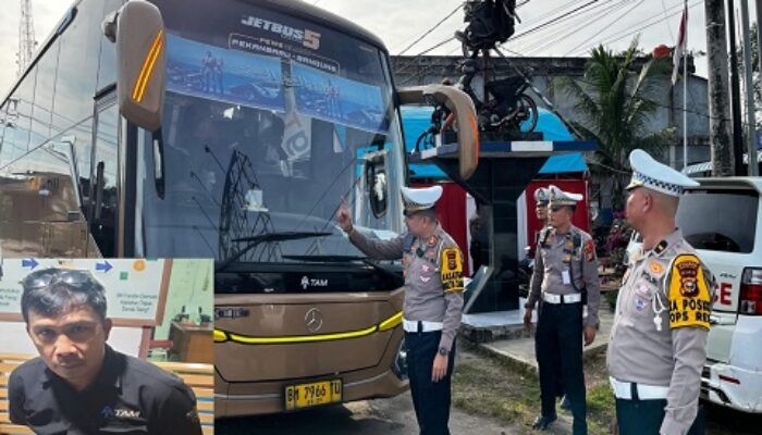 Ketahuan Bawa Sabu, Sopir Bus ALS/TAM Pekanbaru-Bandung Diamankan Satlantas Polres Inhu