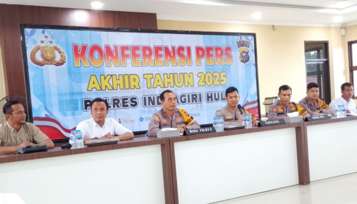 Akhir Tahun 2025, Kapolres Inhu AKBP Fahrian Saleh Siregar Paparkan Capaian Kinerja dan Kasus Menonjol