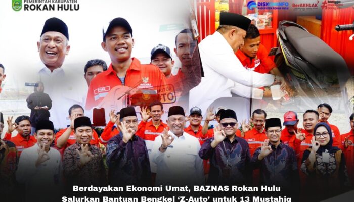 Berdayakan Ekonomi Umat, BAZNAS Rokan Hulu Salurkan Bantuan Bengkel ‘Z-Auto’ untuk 13 Mustahiq