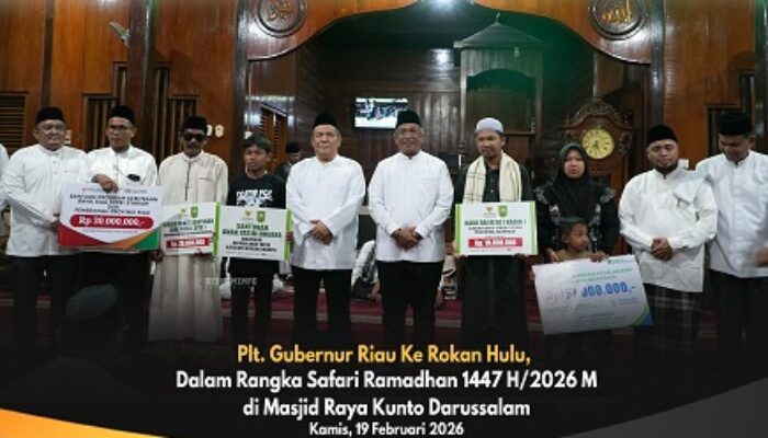 Plt. Gubernur Riau ke Rokan Hulu, Dalam Rangka Safari Ramadhan 1447 H/2026 M di Mesjid Raya Kunto Darussalam