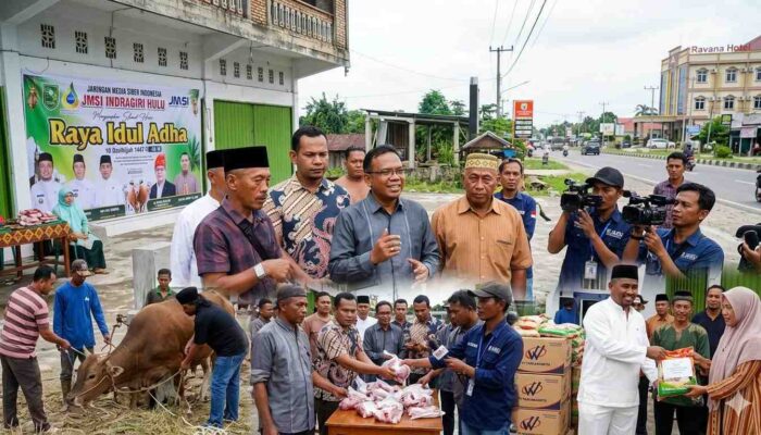 Bersama JMSI Inhu, PT Agrinas Dan Pemda Inhu Kurban 2 Sapi