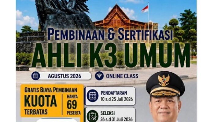 Kado Hari Jadi ke-69, Pemprov Riau Gratiskan Sertifikasi K3 Umum untuk 69 Pemuda
