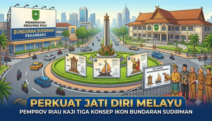 Perkuat Jati Diri Melayu, Pemprov Riau Kaji Tiga Konsep Ikon Bundaran Sudirman